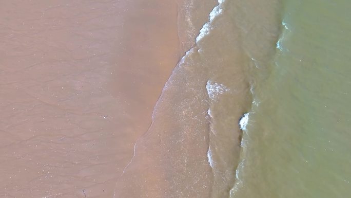 大海海边海水海浪沙滩海滩航拍风景唯美大自