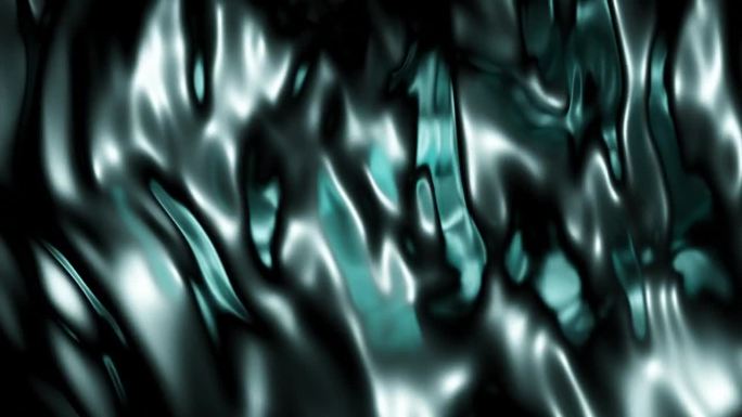 抽象流体金属液体纹理暗背景。设计。熔融波纹面流动背景，化工油料冶炼