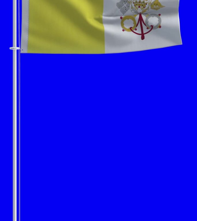 梵蒂冈城的旗帜在色度键的背景