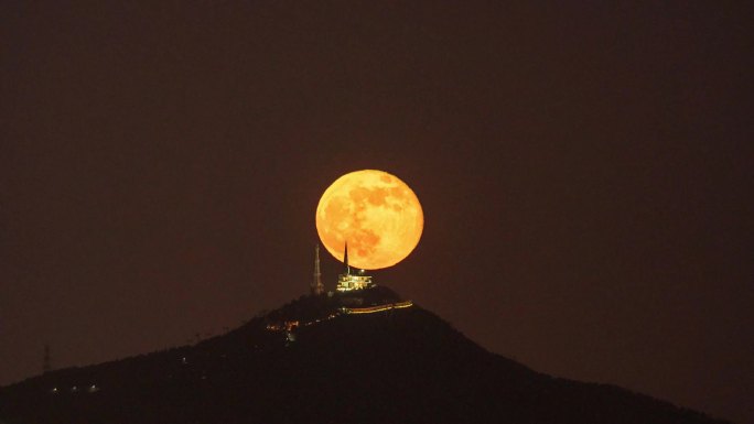 大连夜景跨海大桥月亮升起延时