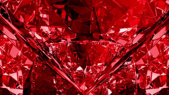 3K 时尚红色钻石玻璃切割面走秀舞蹈视觉