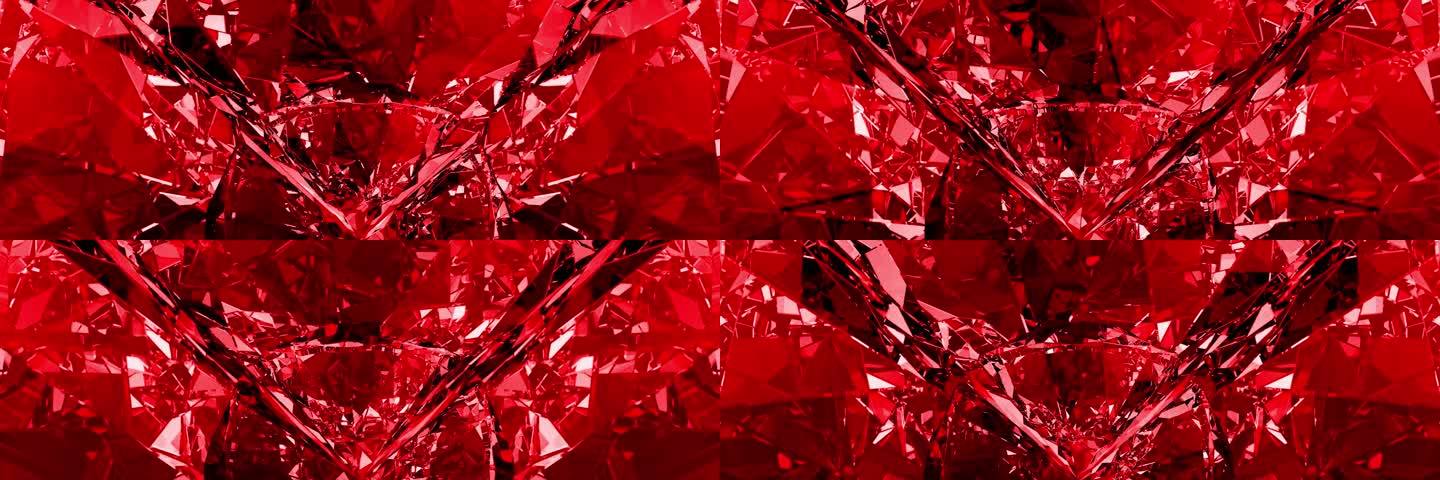 3K 时尚红色钻石玻璃切割面走秀舞蹈视觉