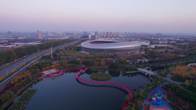 辽宁省鞍山市奥体中心航拍素材-4