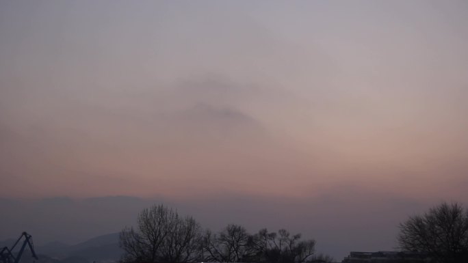 4k延时日落余晖转夜太阳光影变换