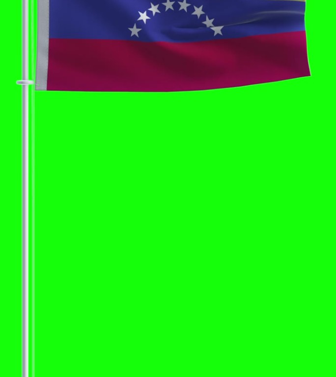 彩色键背景上的委内瑞拉国旗