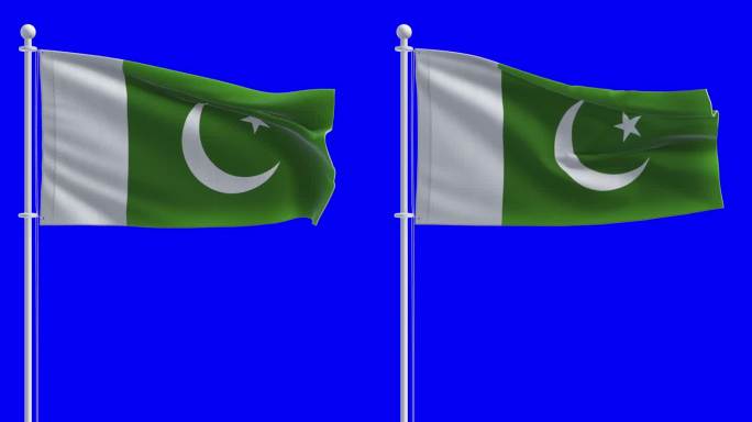 色度键背景上的巴基斯坦国旗