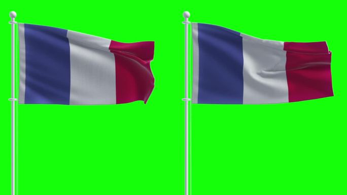 色度键背景上的法国国旗