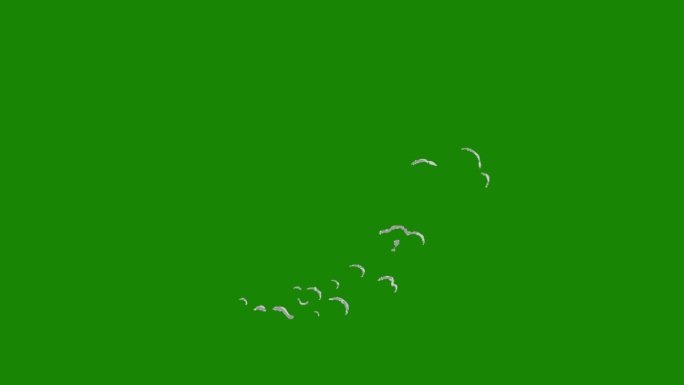 烟雾元素:手绘卡通烟雾效果运动图形上的绿色屏幕