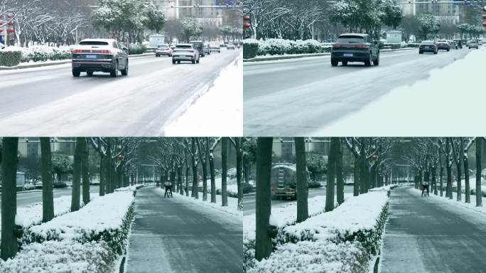 雪后的城市交通