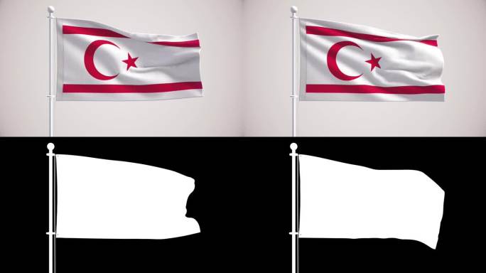 北塞浦路斯土耳其共和国国旗+阿尔法海峡