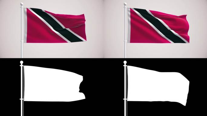 特立尼达和多巴哥国旗+阿尔法海峡