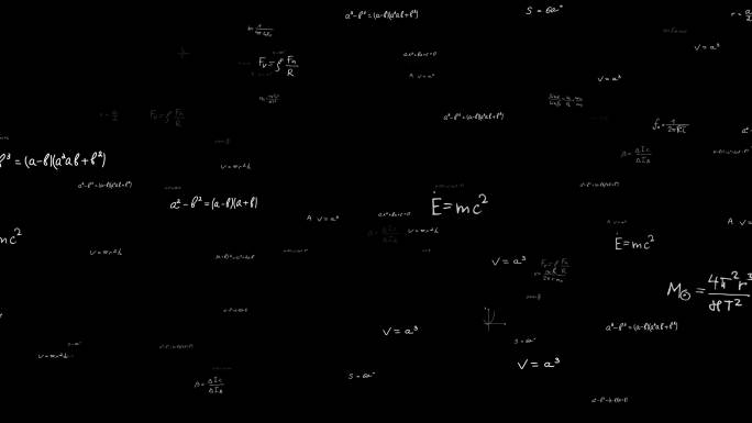 数学公式冲屏飘动AE模板