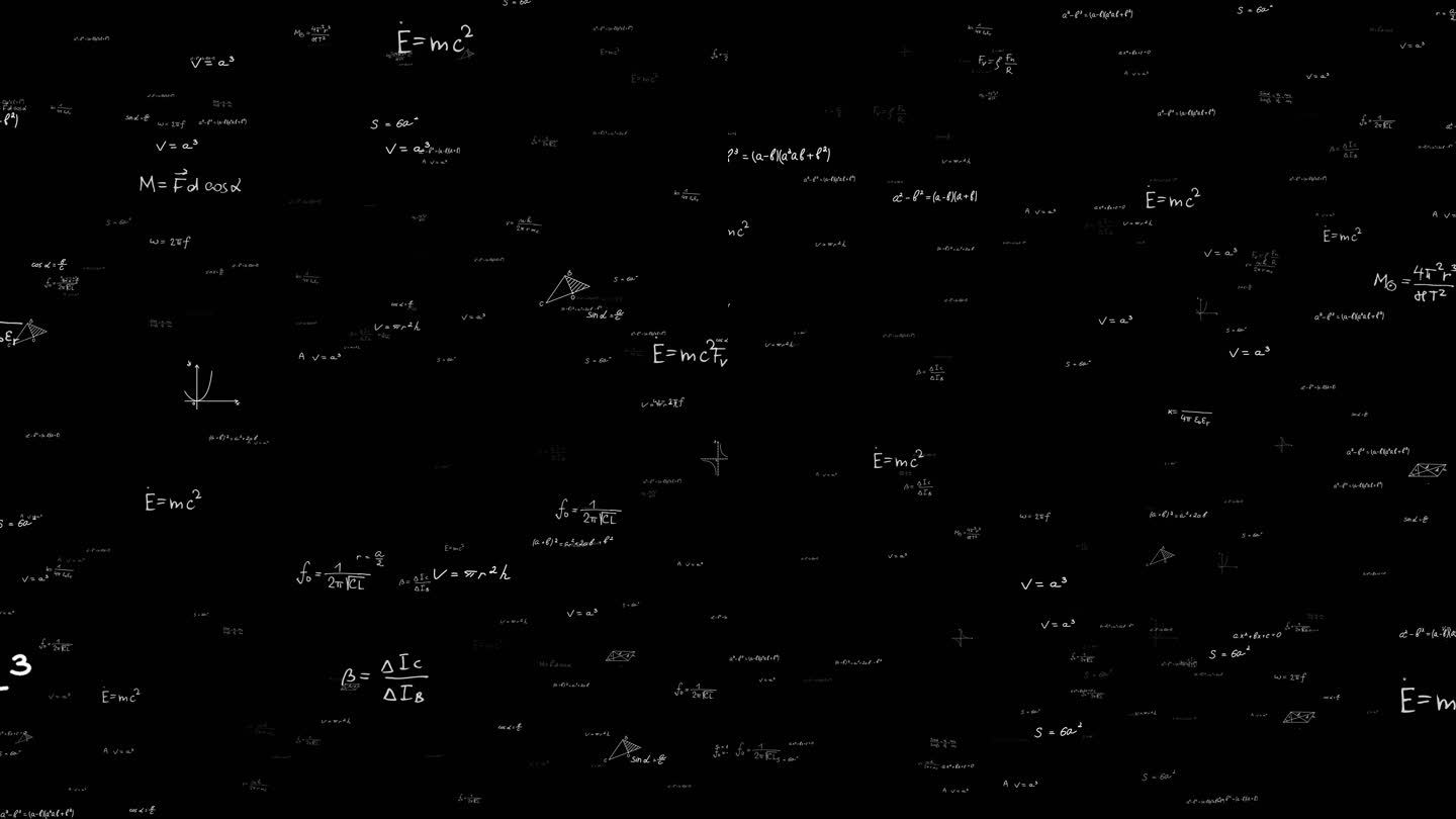 数学公式冲屏飘动AE模板