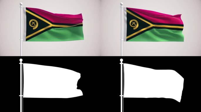 瓦努阿图国旗+阿尔法海峡
