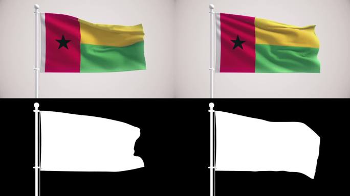 几内亚比绍国旗+阿尔法海峡