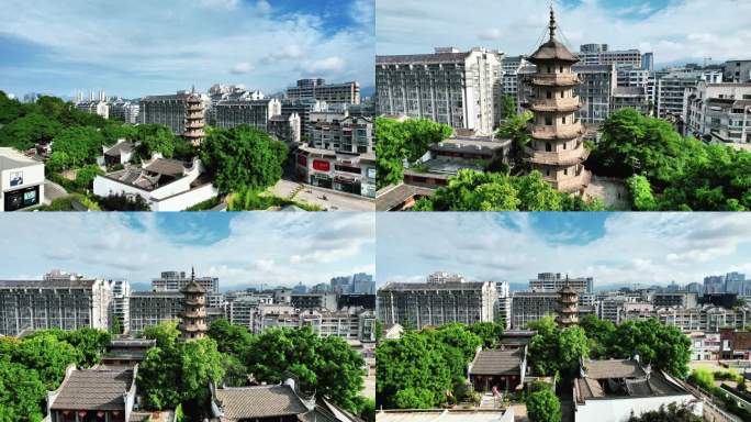 福建福州乌塔地标建筑航拍