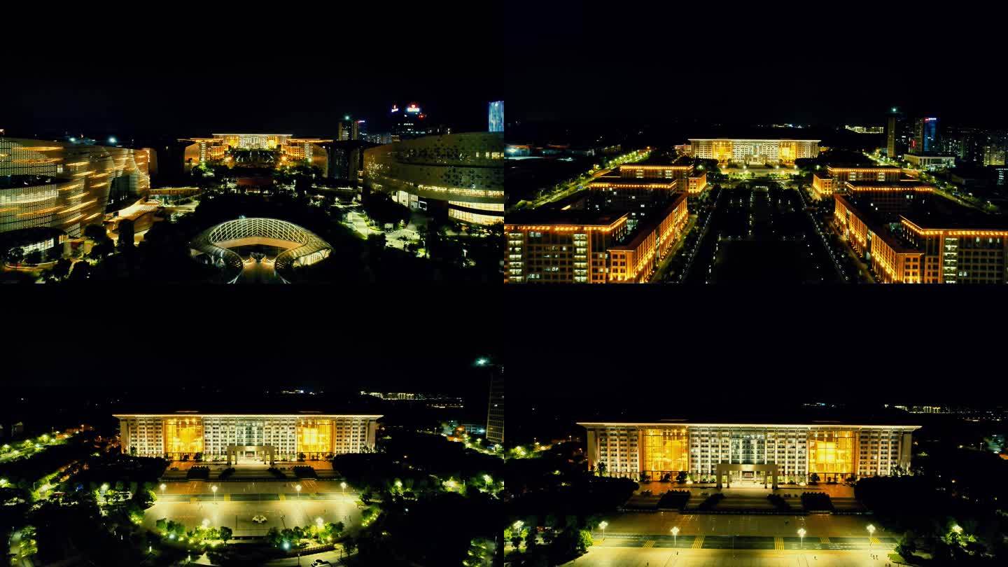 福建泉州市政府夜景航拍