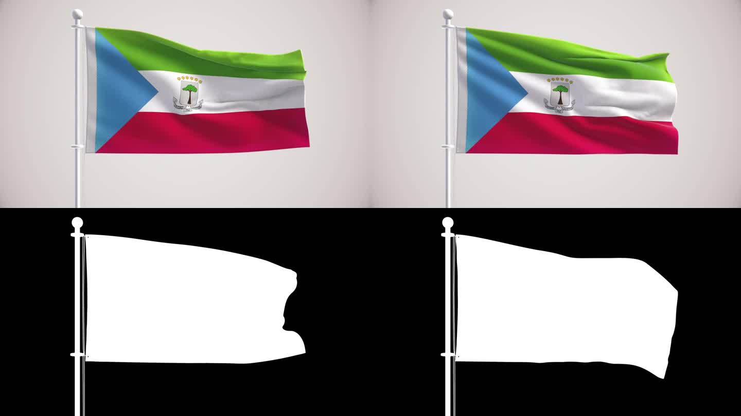 赤道几内亚国旗+阿尔法海峡