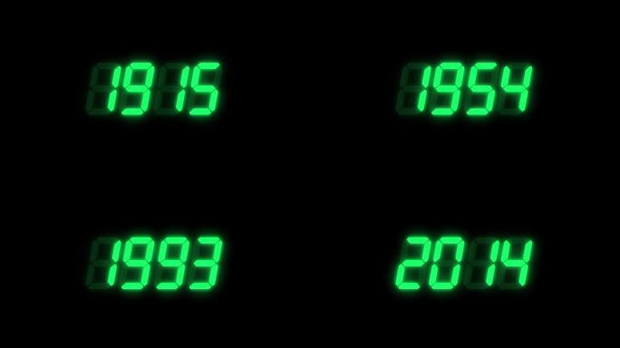 数字计数器计数从1900年到2025年。新年快乐等数字计数器(4K画面动态视频)