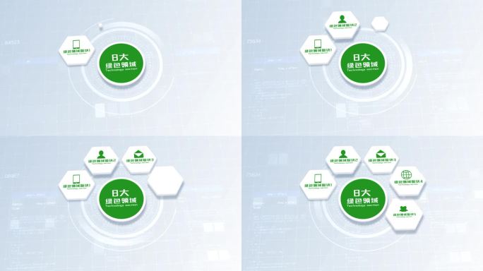 无插件-8大绿色科技信息分类AE模板