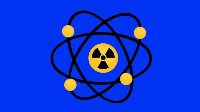 视频动画图标原子核能放射性