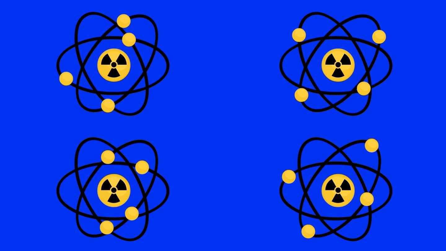 视频动画图标原子核能放射性
