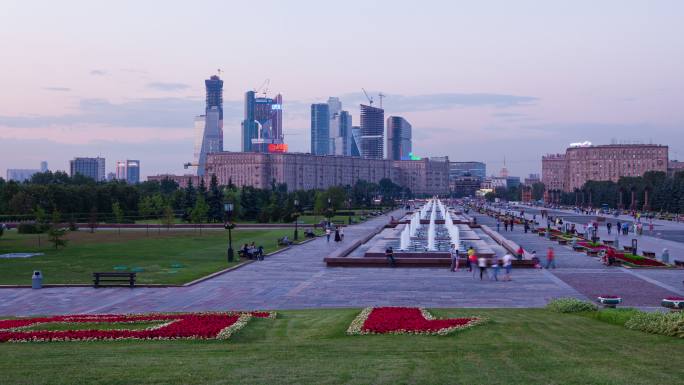 莫斯科胜利广场日转夜延时