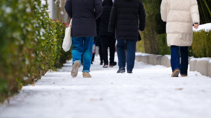 下雪天上班路上