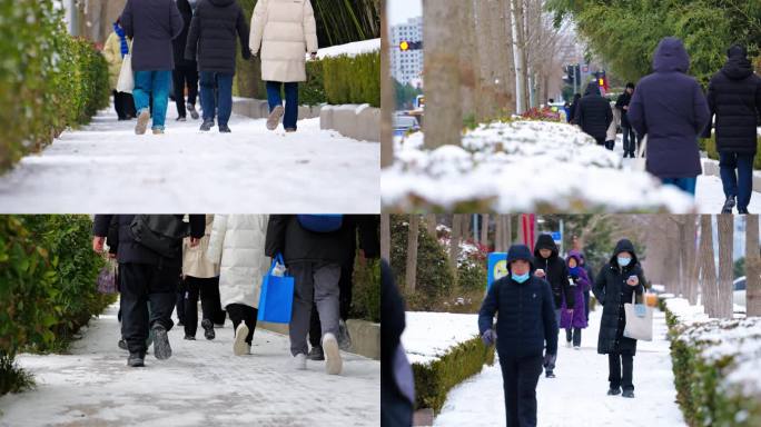 下雪天上班路上