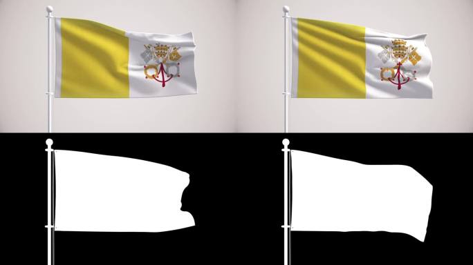 梵蒂冈城圣座旗帜+阿尔法频道