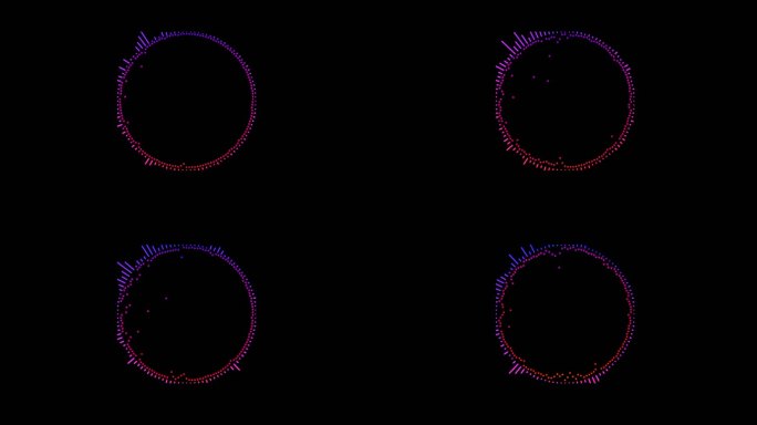 音乐可视化均衡器动态圆圈频谱带通道