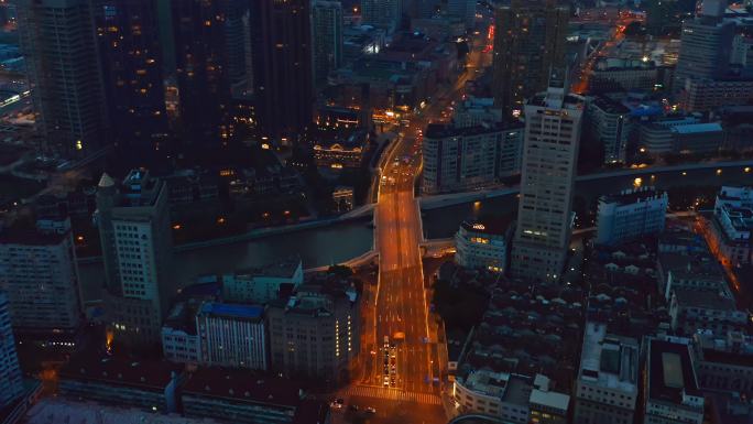 上海 浦西 苏州河 河南路桥 商业 夜景