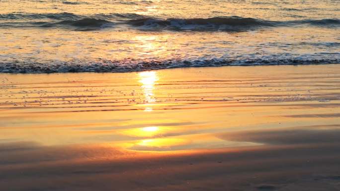 【4K超清】海浪海滩沙滩海边日落