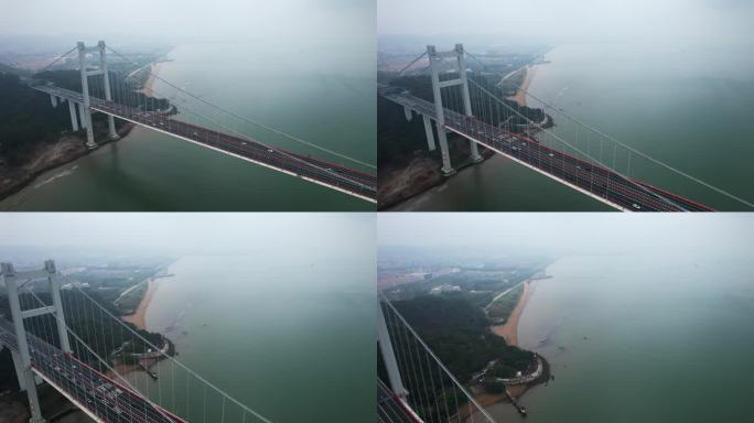 东莞虎门大桥珠江冬季风光航拍