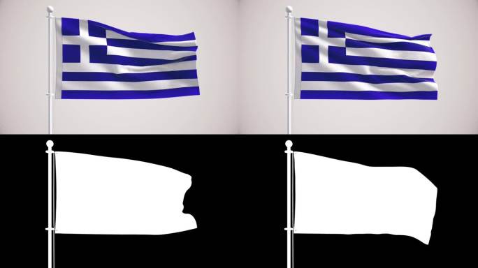 希腊国旗+阿尔法海峡