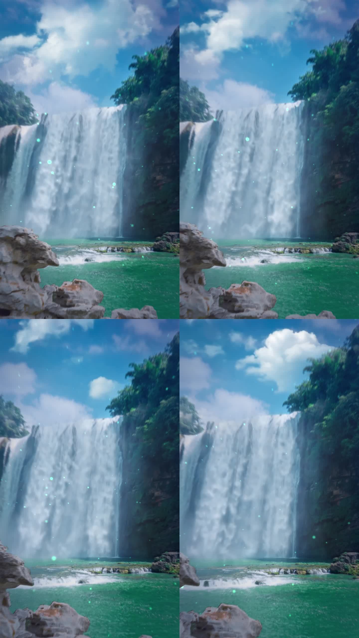 短视频竖版 山水瀑布