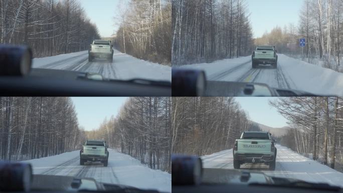 冬天 冬季 开车 雪地 越野 高速