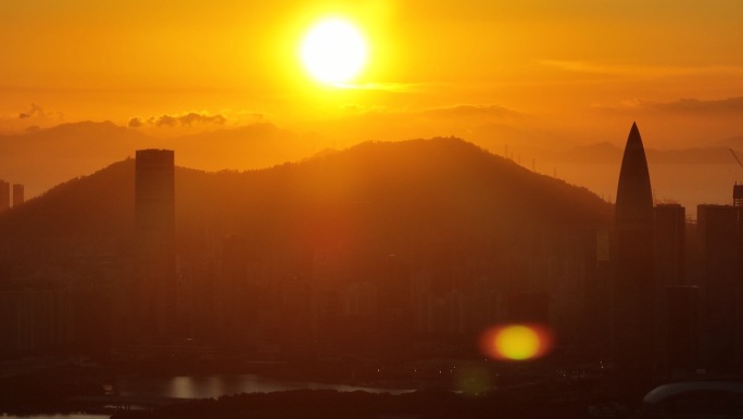 深圳城市黄昏景色