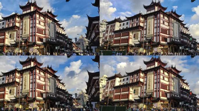 上海豫园城市风光4k延时摄影
