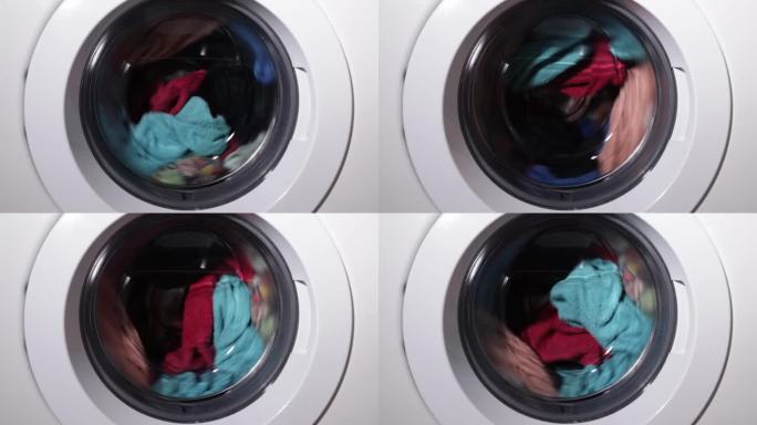 洗衣，衣服在洗衣机里洗