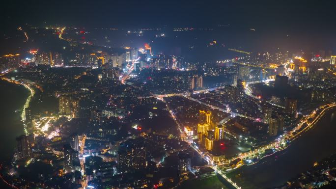 城市夜景航拍