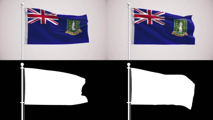 英属维尔京群岛旗帜+阿尔法海峡