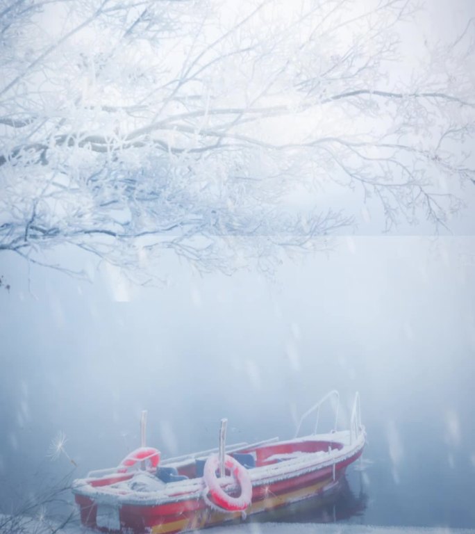 短视频竖版雪季湖畔治愈视频