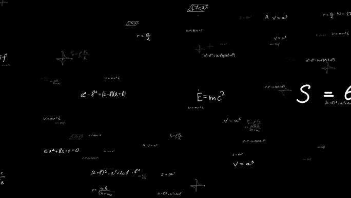 数学公式冲屏飘动AE模板