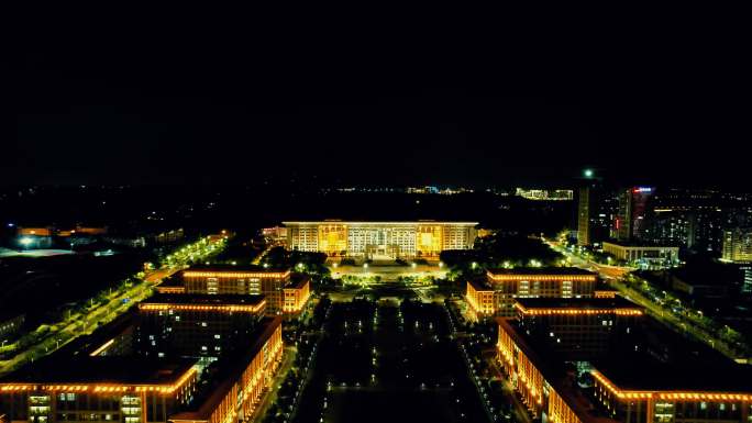 福建泉州市政府夜景航拍