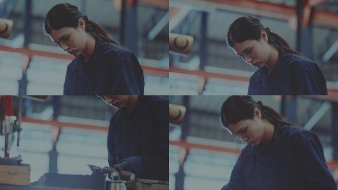 自信的女机械师自信女性女性就业职场挑战