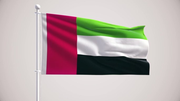 阿拉伯联合酋长国国旗+阿尔法海峡