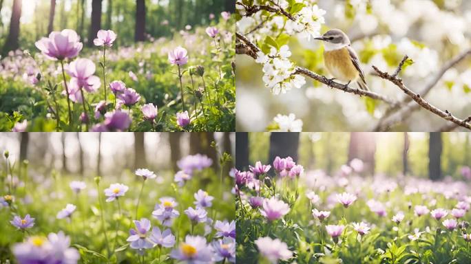 春天立春花草树木大自然春暖花开视频素材