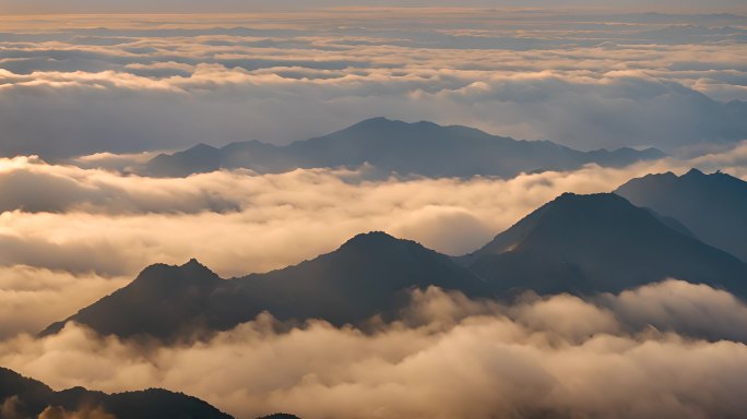 山峰阳光航拍云海日出延时雪山山脉意境风景