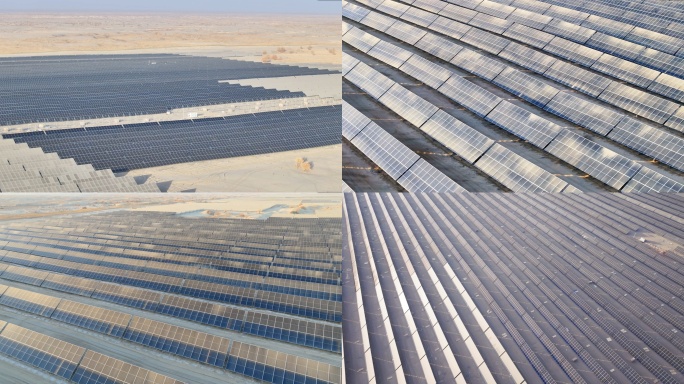 4K新能源太阳能发电站光伏发电航拍